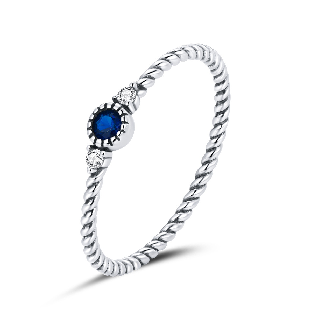 Pandora Style Blauwe Steen Ring - SCR693