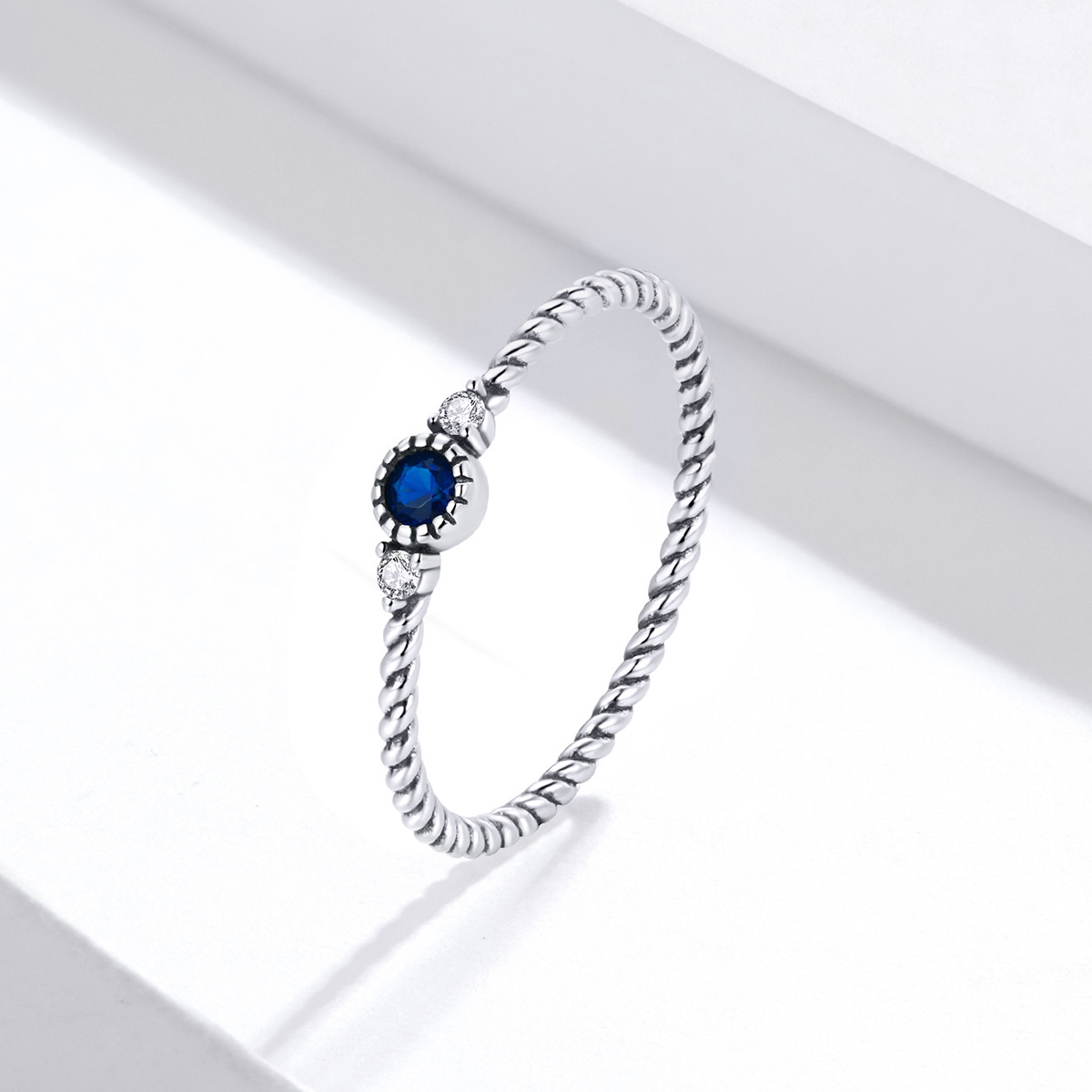 Pandora Style Blauwe Steen Ring - SCR693