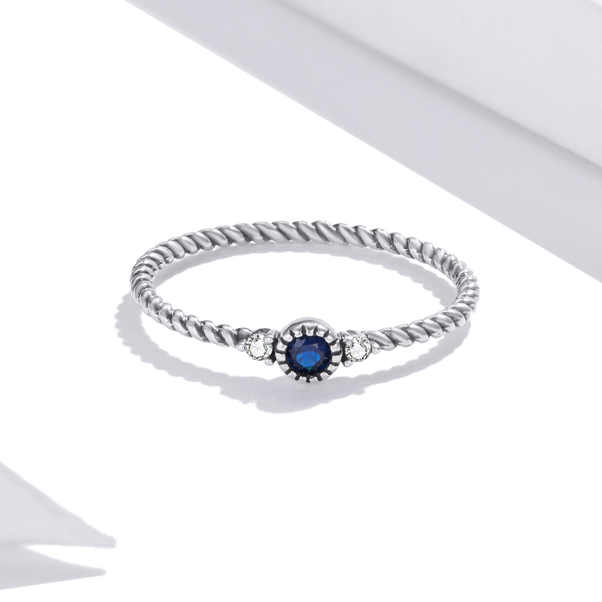 Pandora Style Blauwe Steen Ring - SCR693