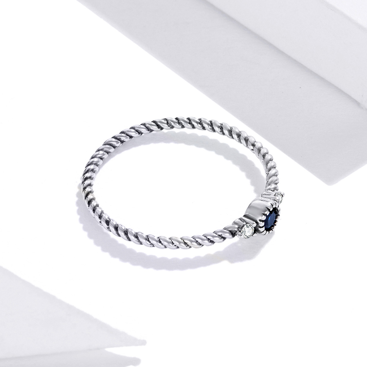 Pandora Style Blauwe Steen Ring - SCR693