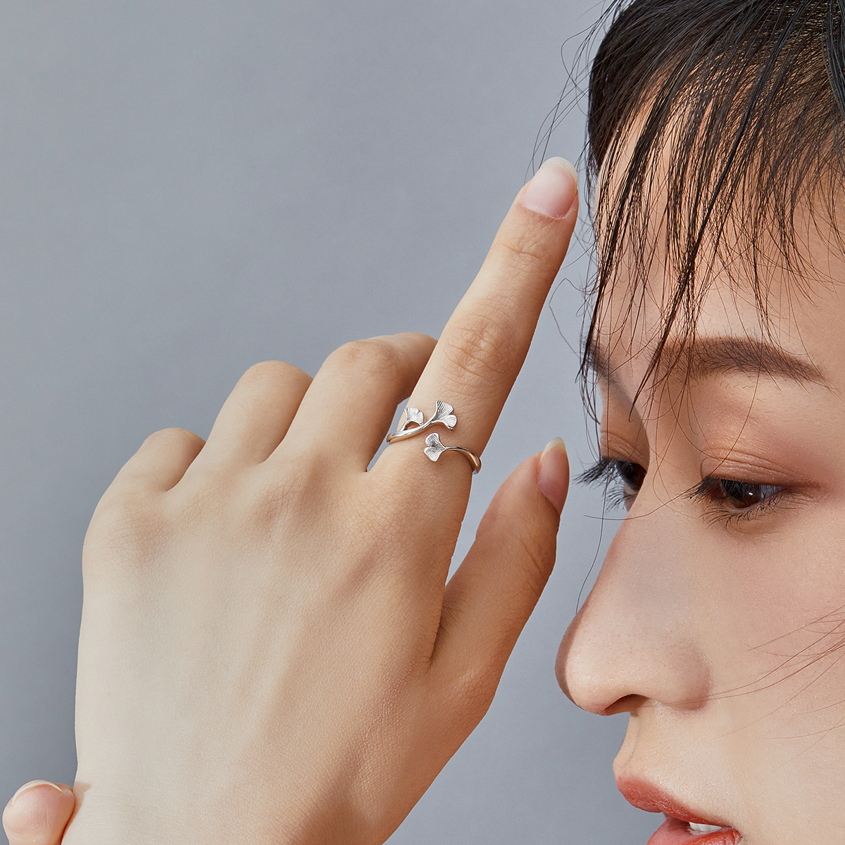 Pandora Style Ginkgo blad Open Ring - BSR097