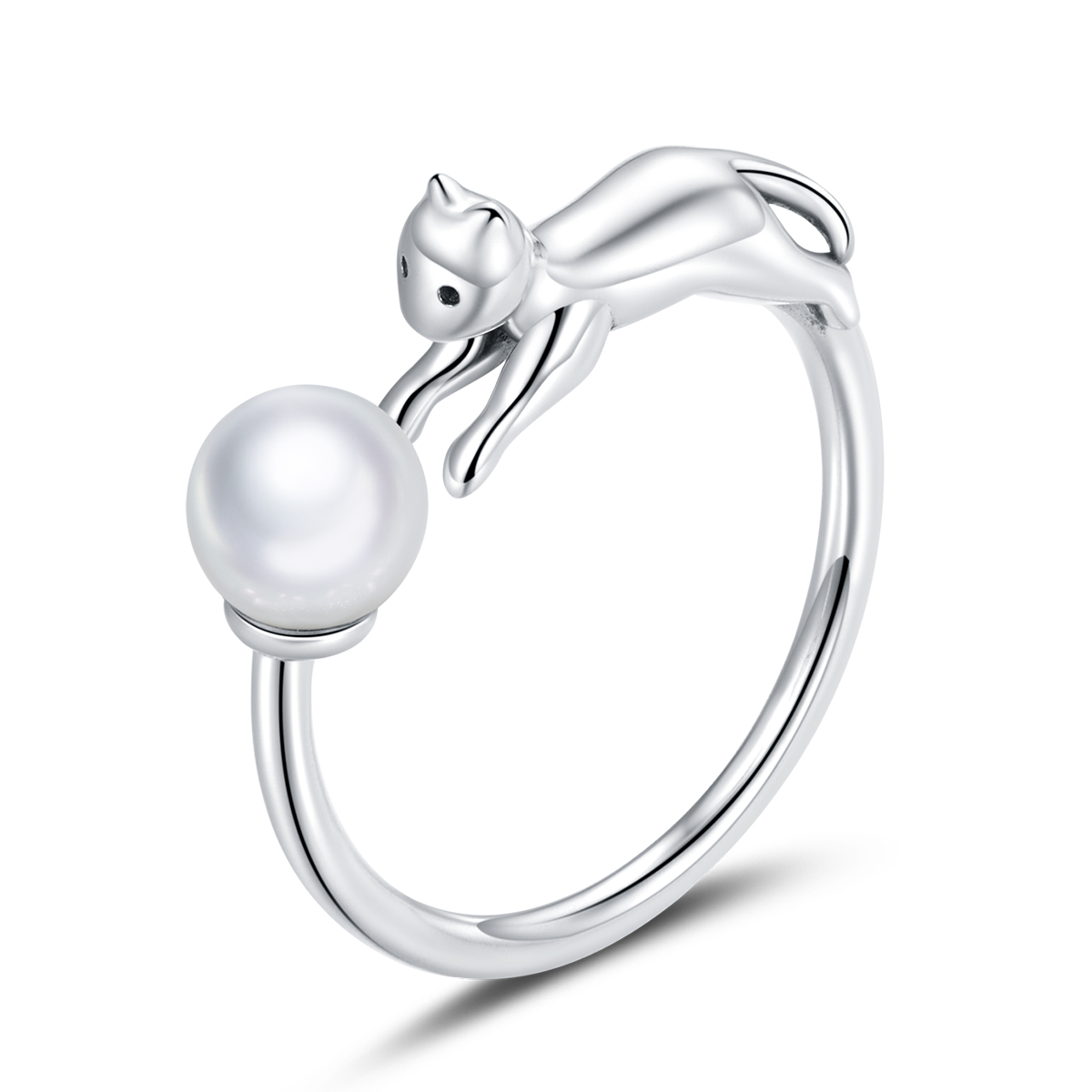 Pandora Style Kat speelt bal Open Ring - SCR683