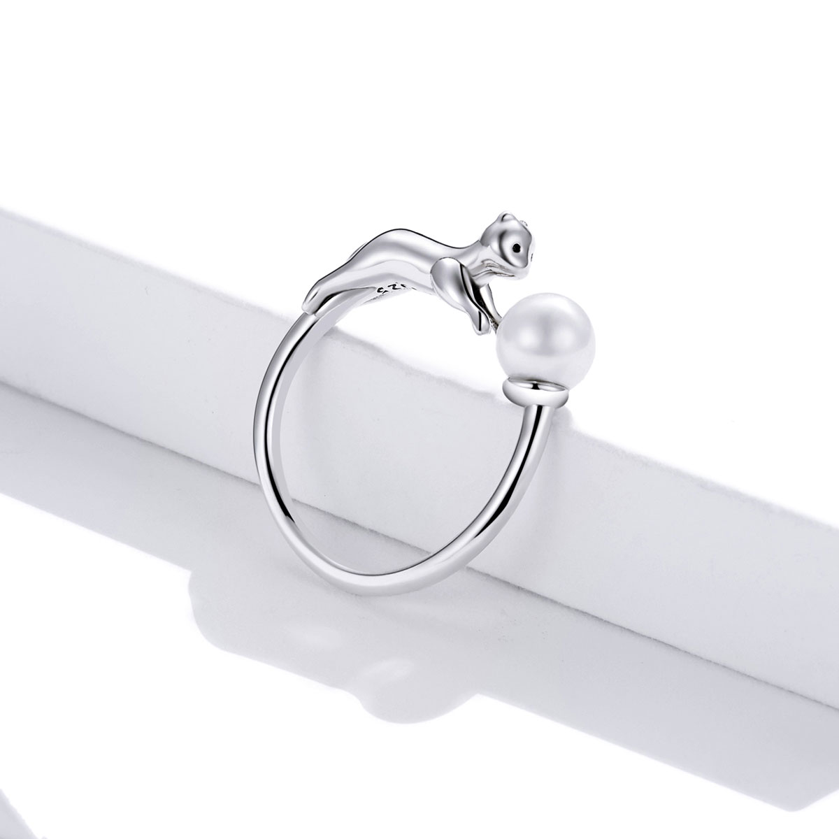 Pandora Style Kat speelt bal Open Ring - SCR683