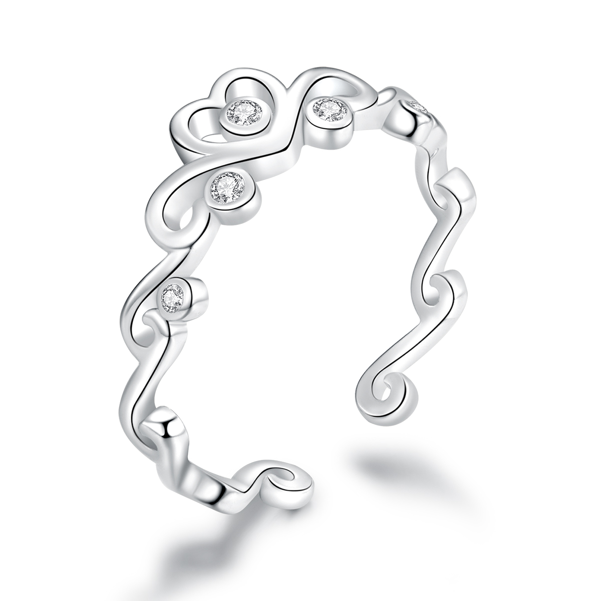 Pandora Style Kroon Zilver Open Ring - BSR105