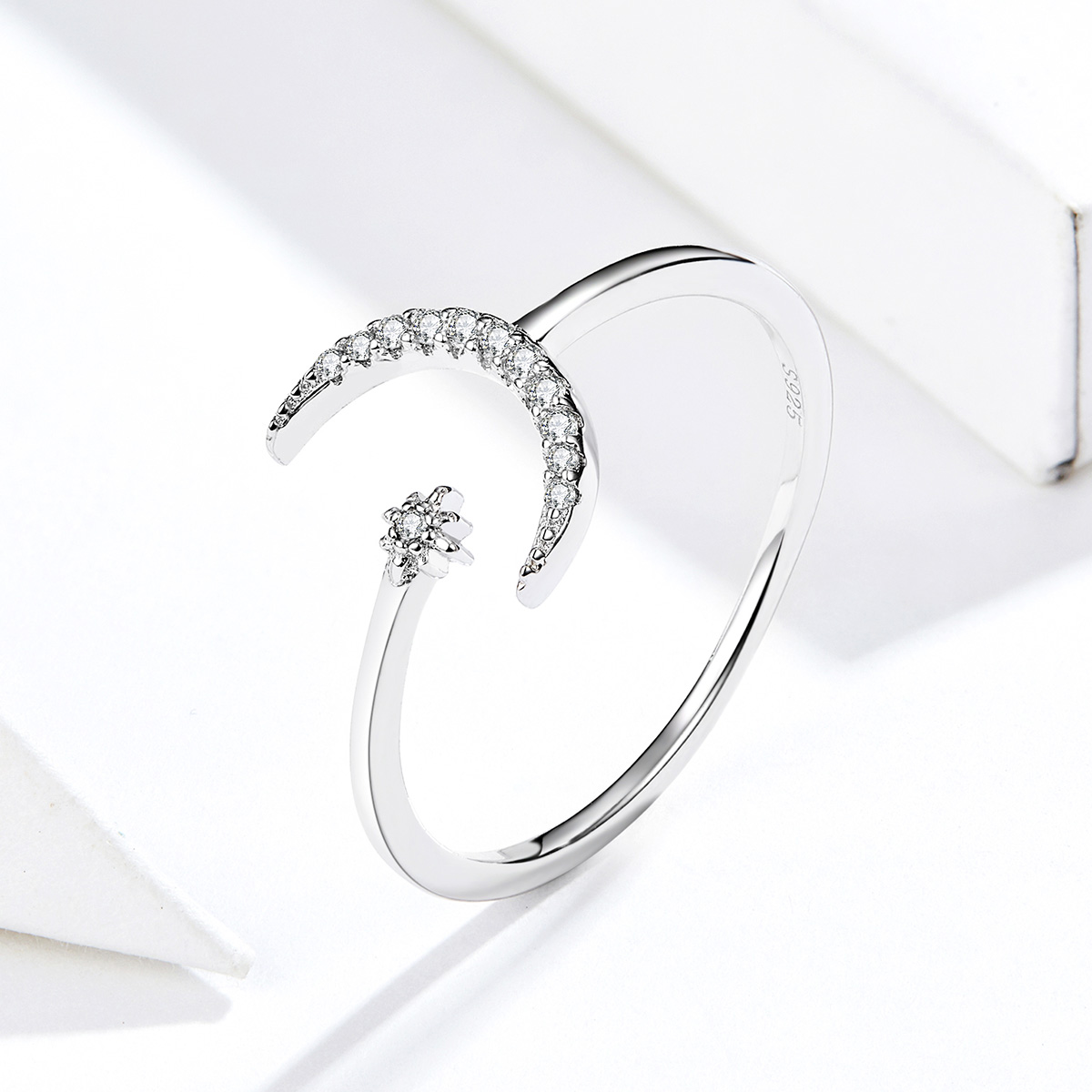 Pandora Style Maan en ster Open Ring - SCR569