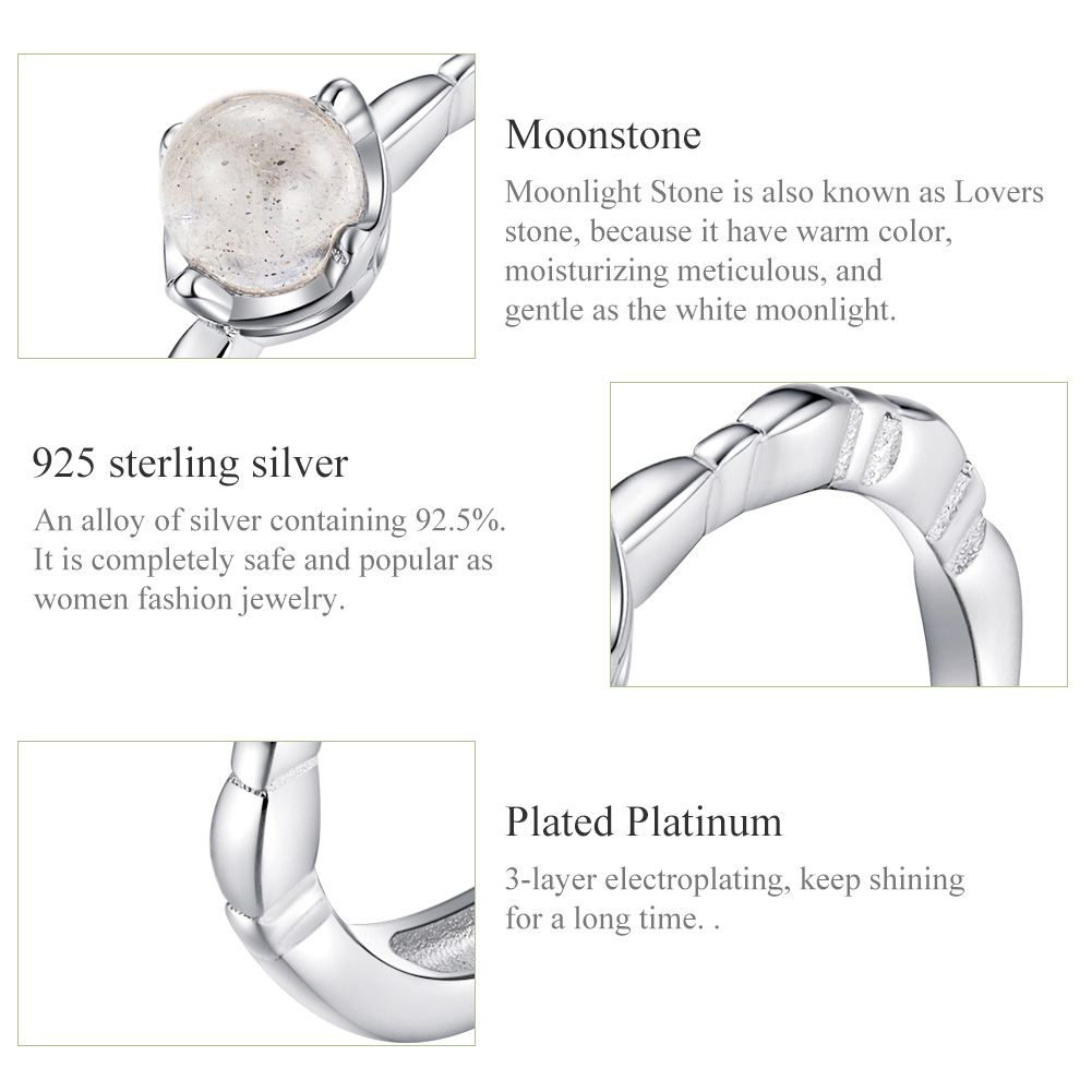 Pandora Style Maansteen Open Ring - SCR536