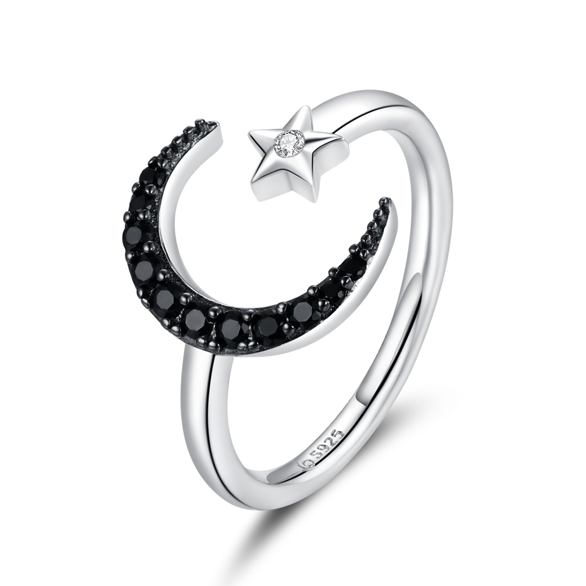 Pandora Style Mysterieuze maan en ster Open Ring - BSR137