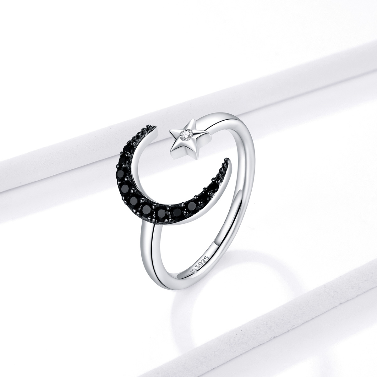 Pandora Style Mysterieuze maan en ster Open Ring - BSR137