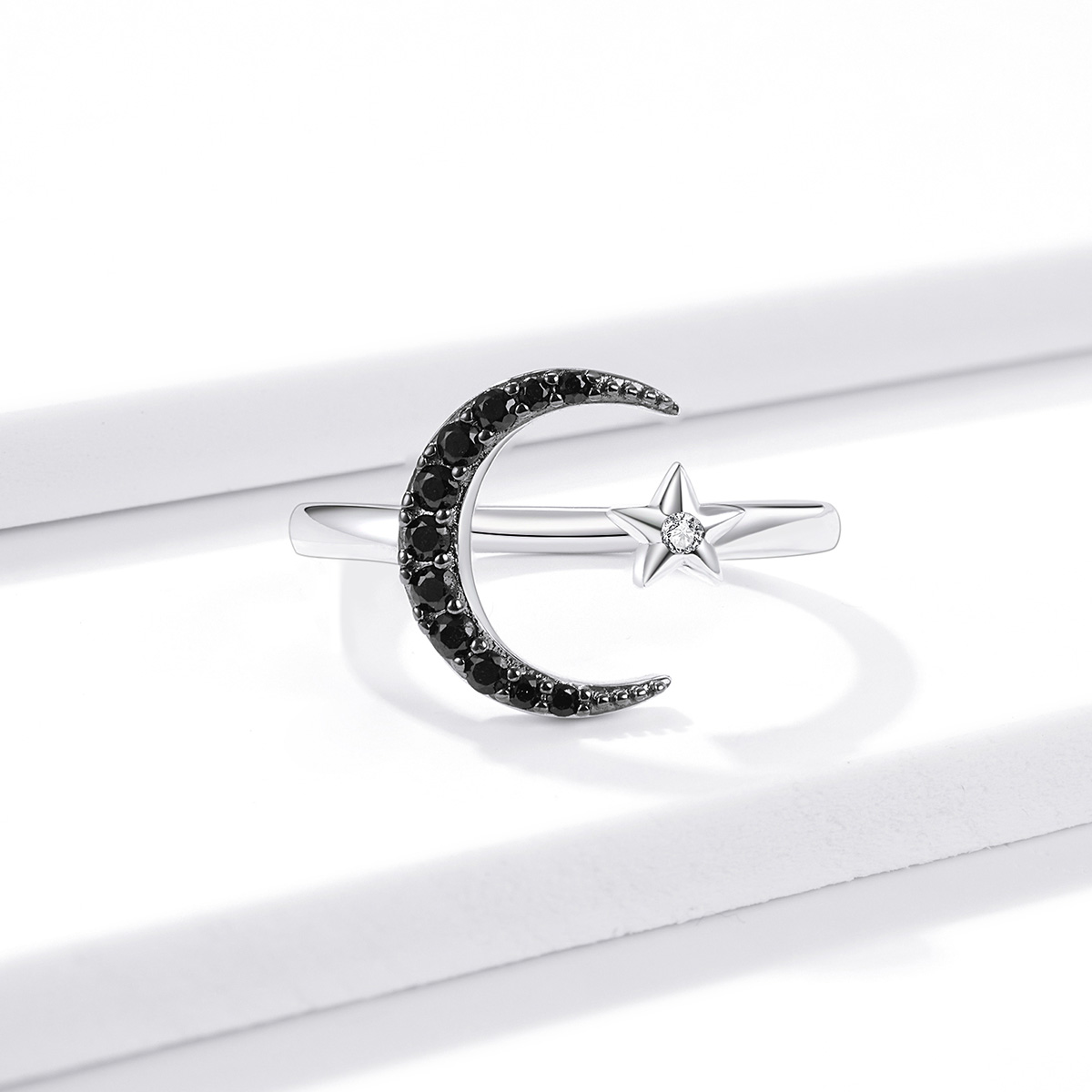 Pandora Style Mysterieuze maan en ster Open Ring - BSR137