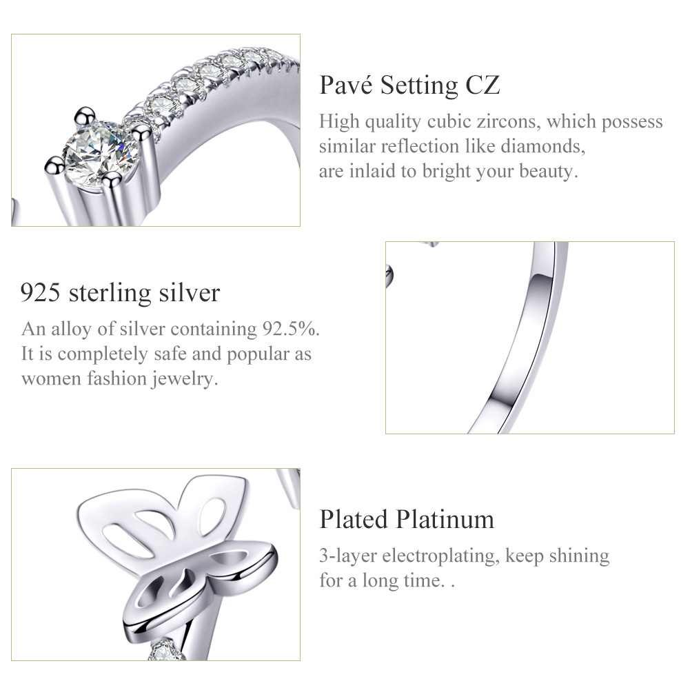 Pandora Style Vlinder Open Ring - SCR550