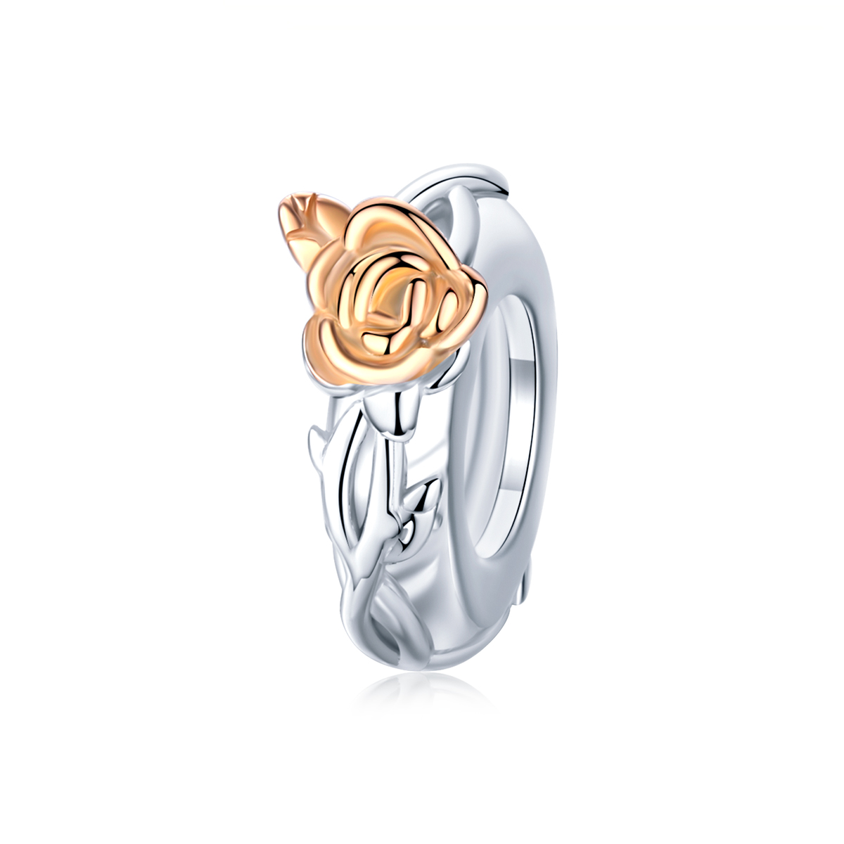 Pandora Style Bicolor Lover Rose Bloemen Spacer Bedel - BSC146