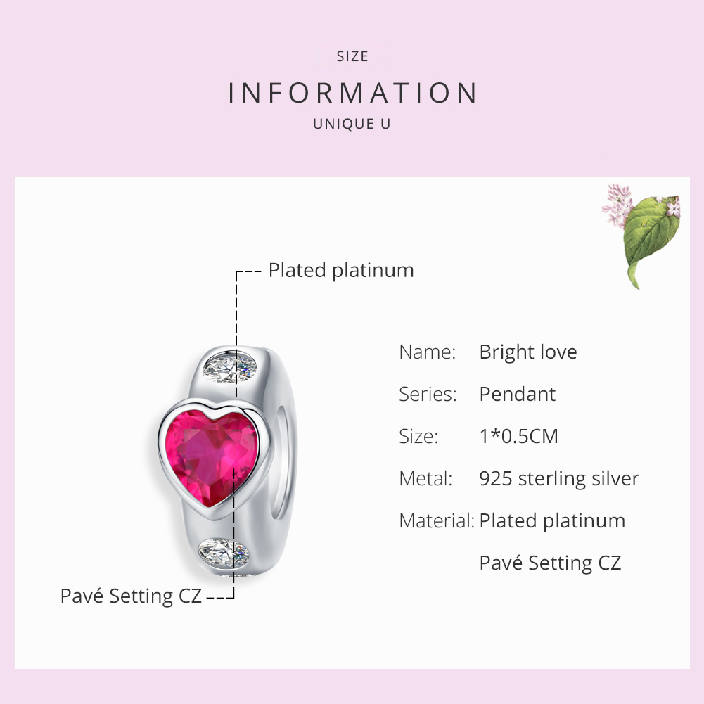 Pandora Style Heldere Liefde Spacer Bedel - BSC123