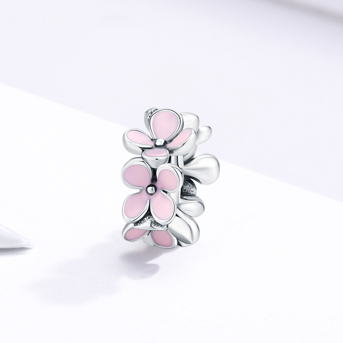 Pandora Style Roze bloem Spacer Bedel - SCC1484