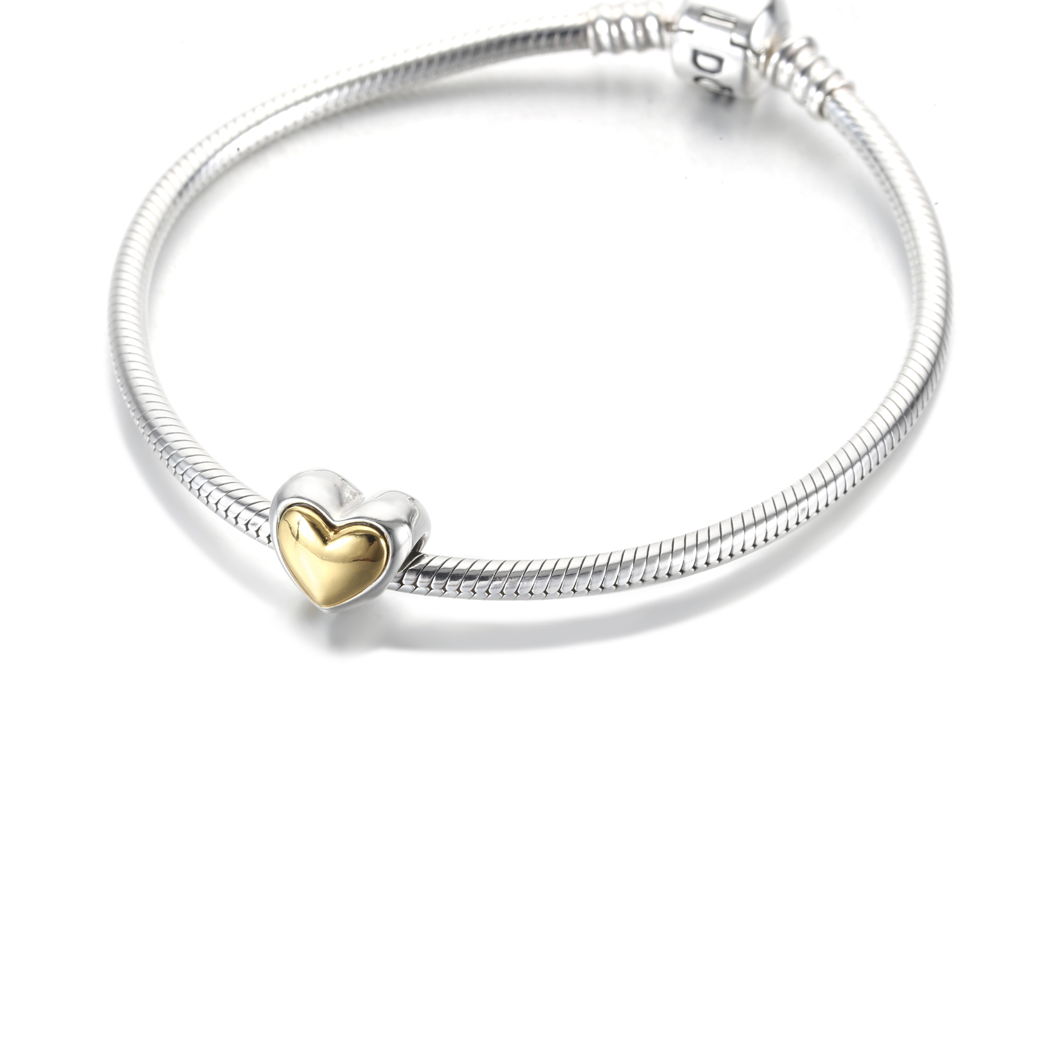 PANDORA Domed Golden Heart Charm - 799415C00