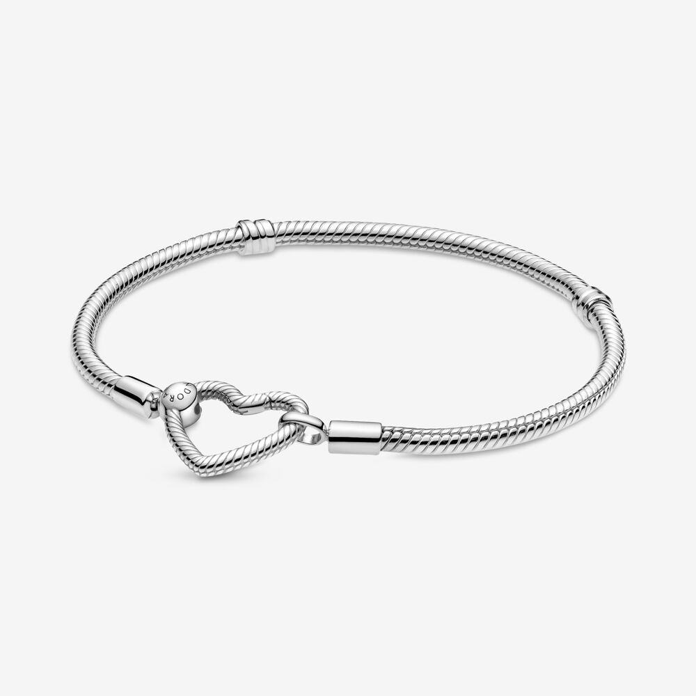 Pandora Moments Snake Chain Armband met Hartsluiting - 599539C00