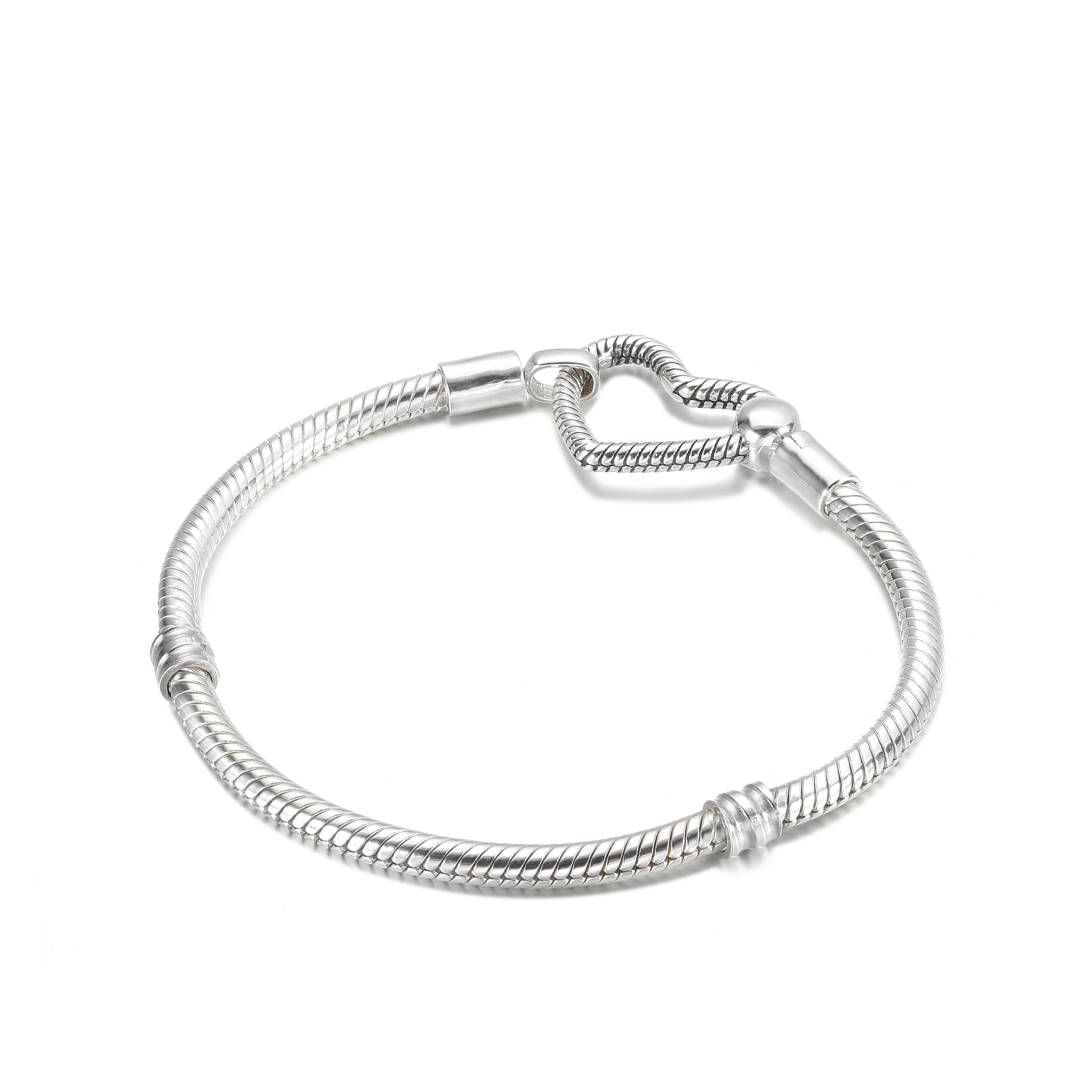 Pandora Moments Snake Chain Armband met Hartsluiting - 599539C00