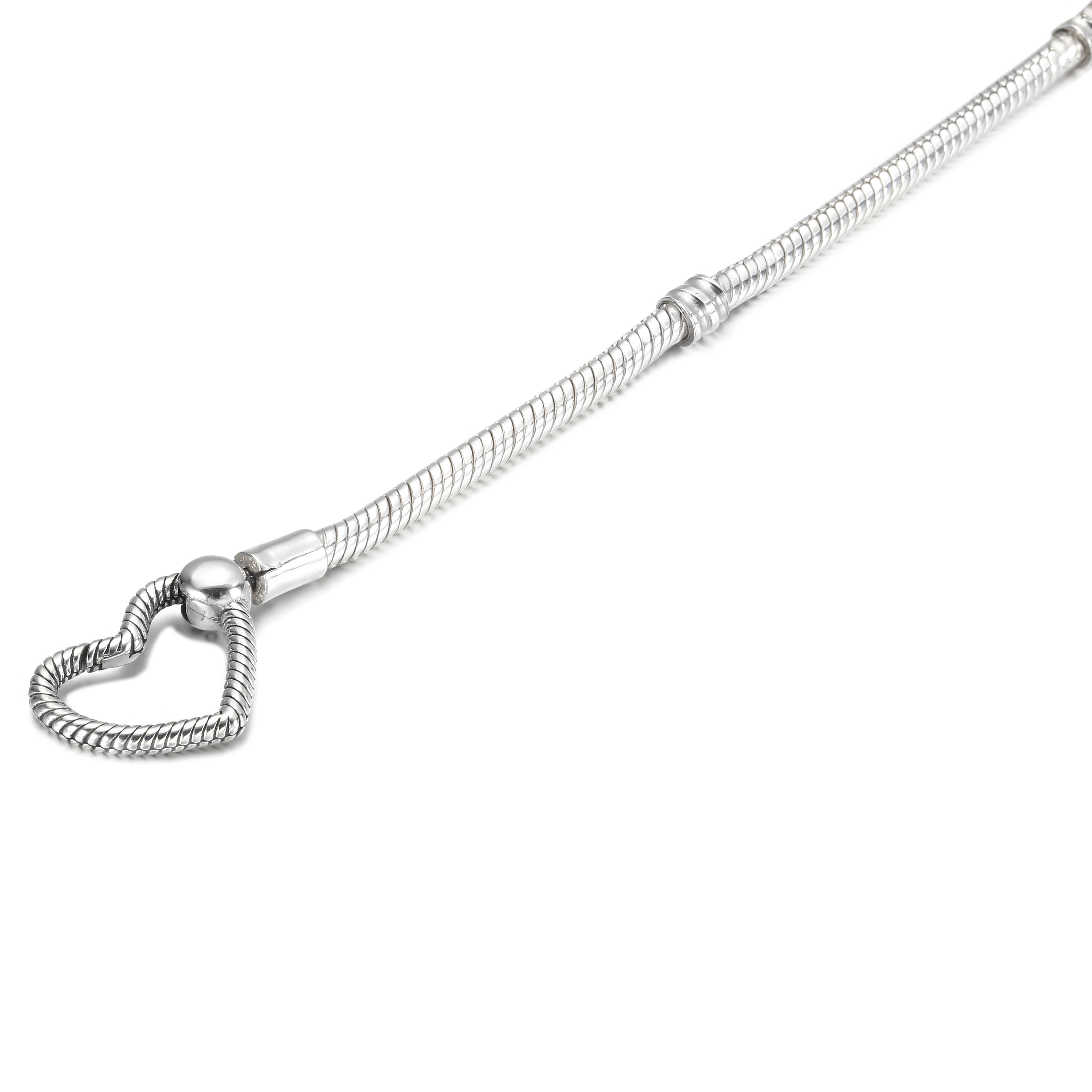 Pandora Moments Snake Chain Armband met Hartsluiting - 599539C00