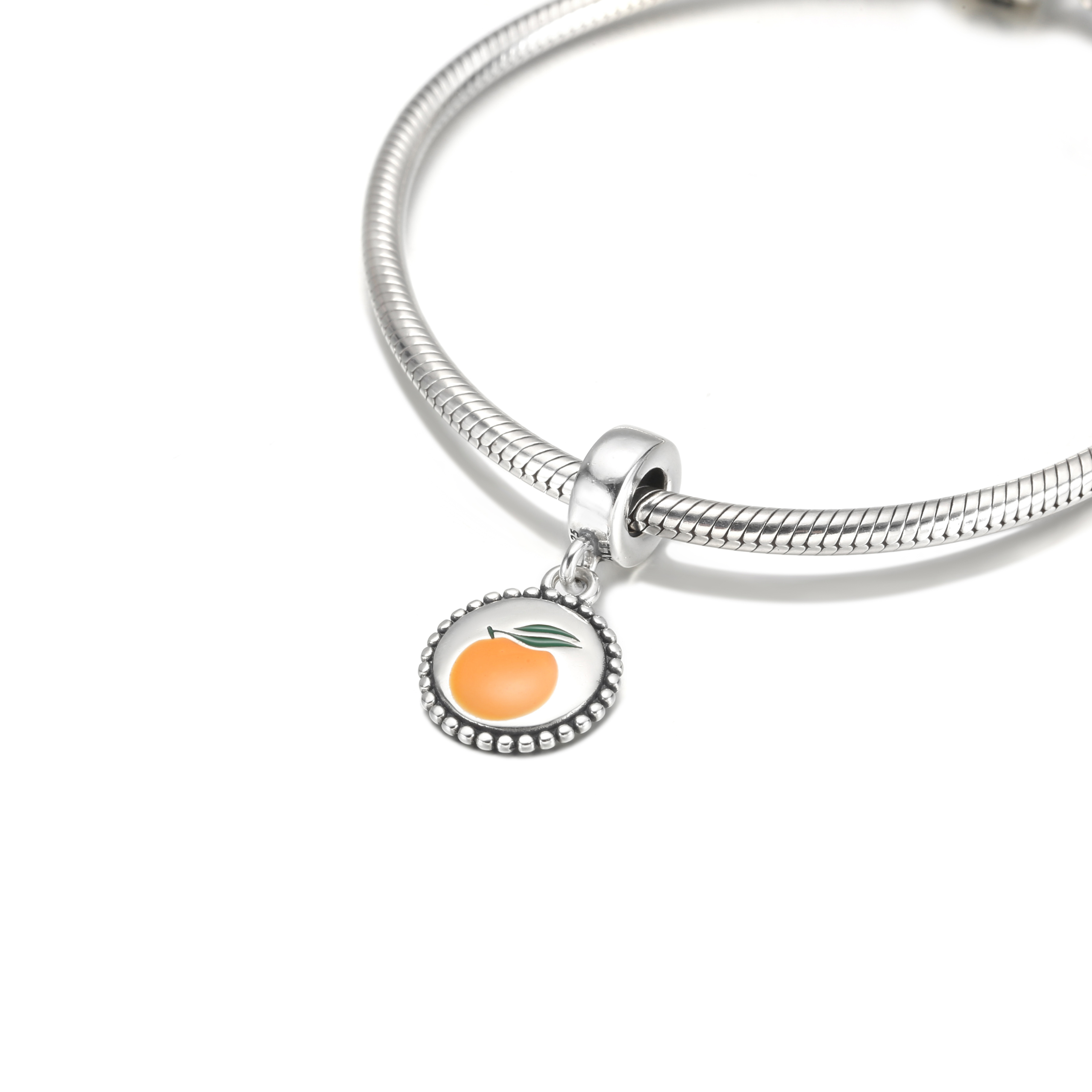 PANDORA Oranje motief rond Hangende Bedel - 791169C00_E026