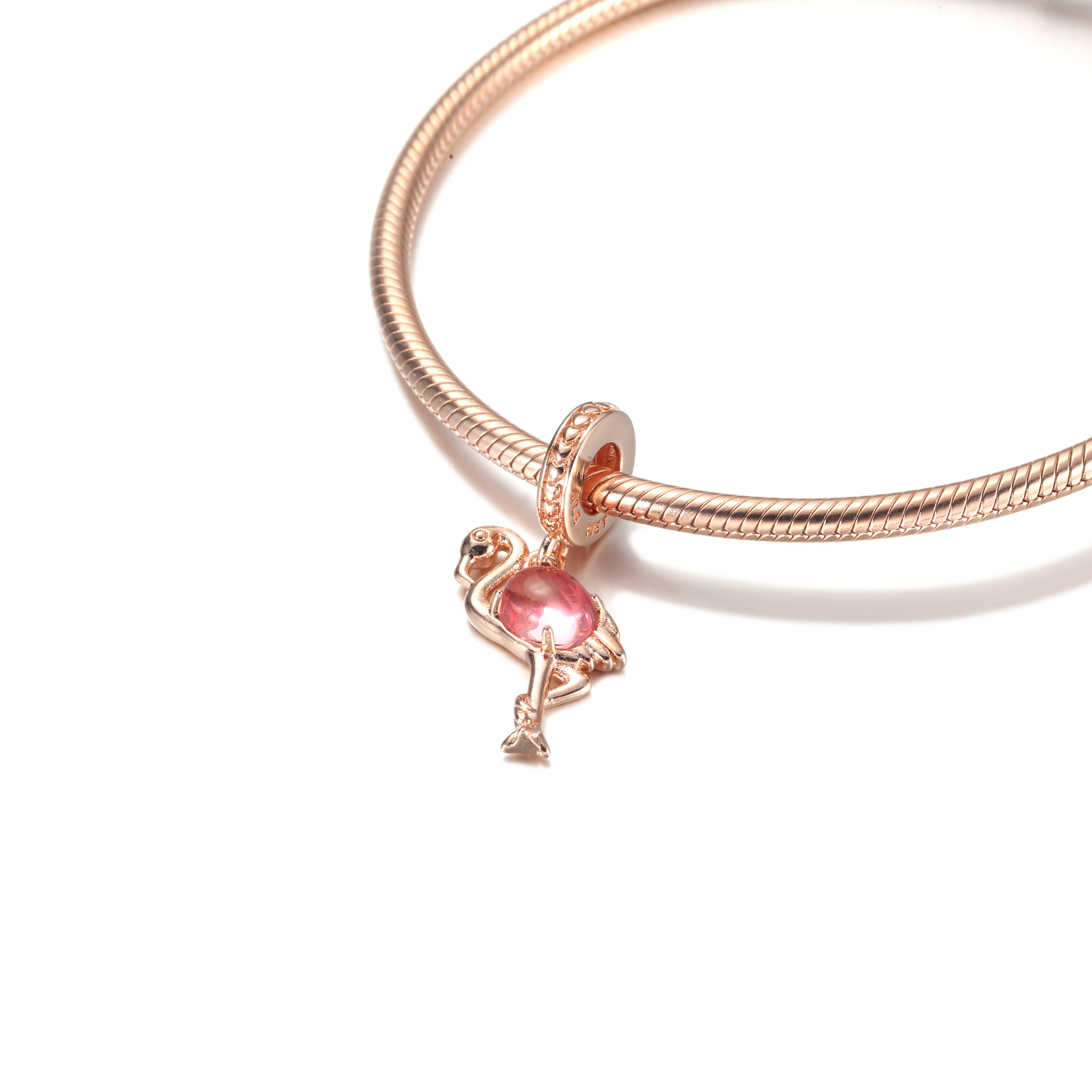 PANDORA Roze Muranoglazen Flamingo Hangende Bedel - 789431C01