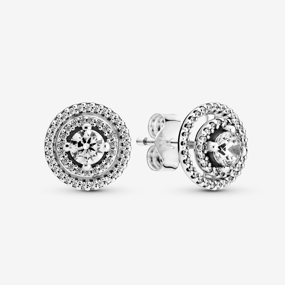 PANDORA Sparkling Double Halo Stud Earrings - 299411C01