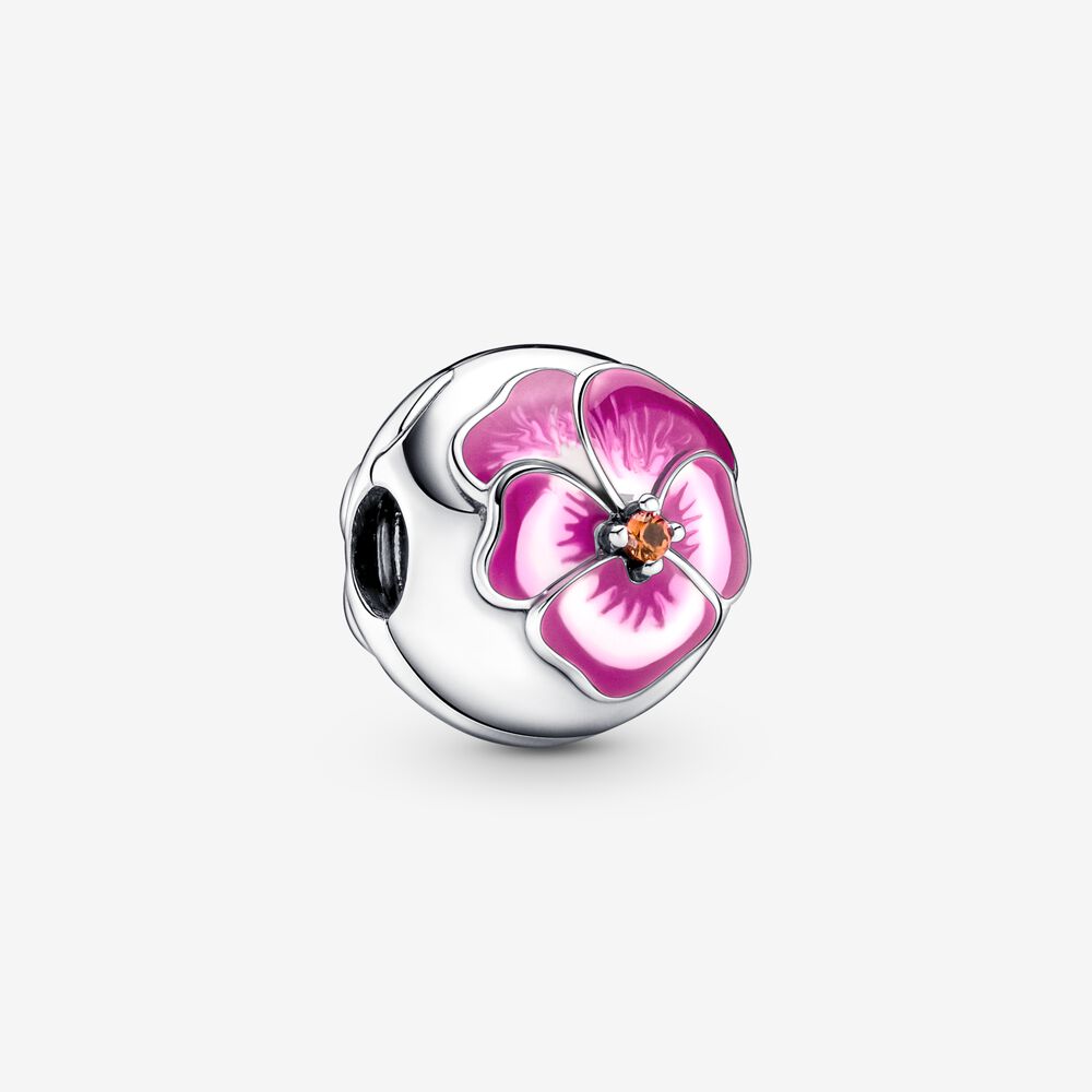 PANDORA Roze Viooltje Clip Bedel - 790772C01