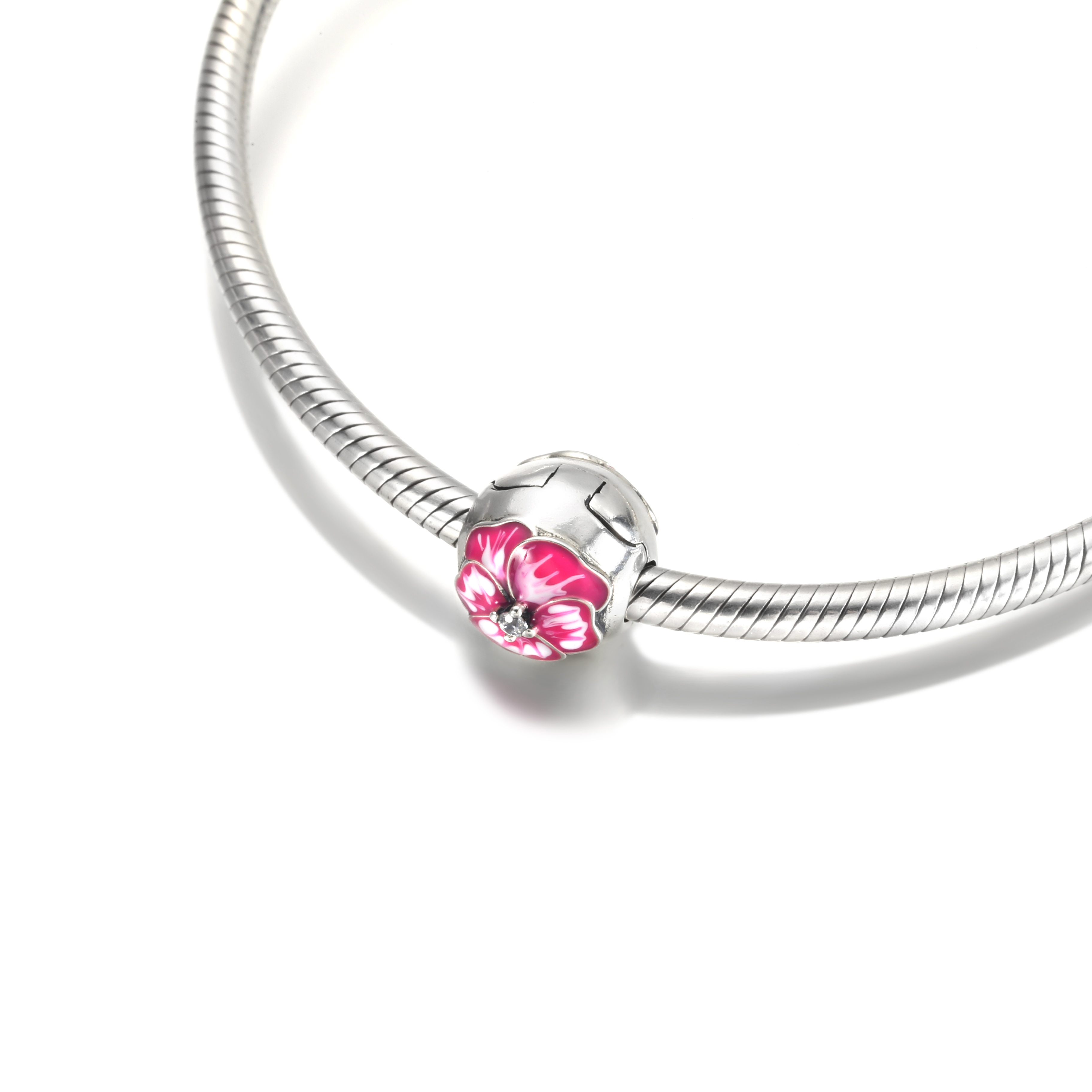 PANDORA Roze Viooltje Clip Bedel - 790772C01