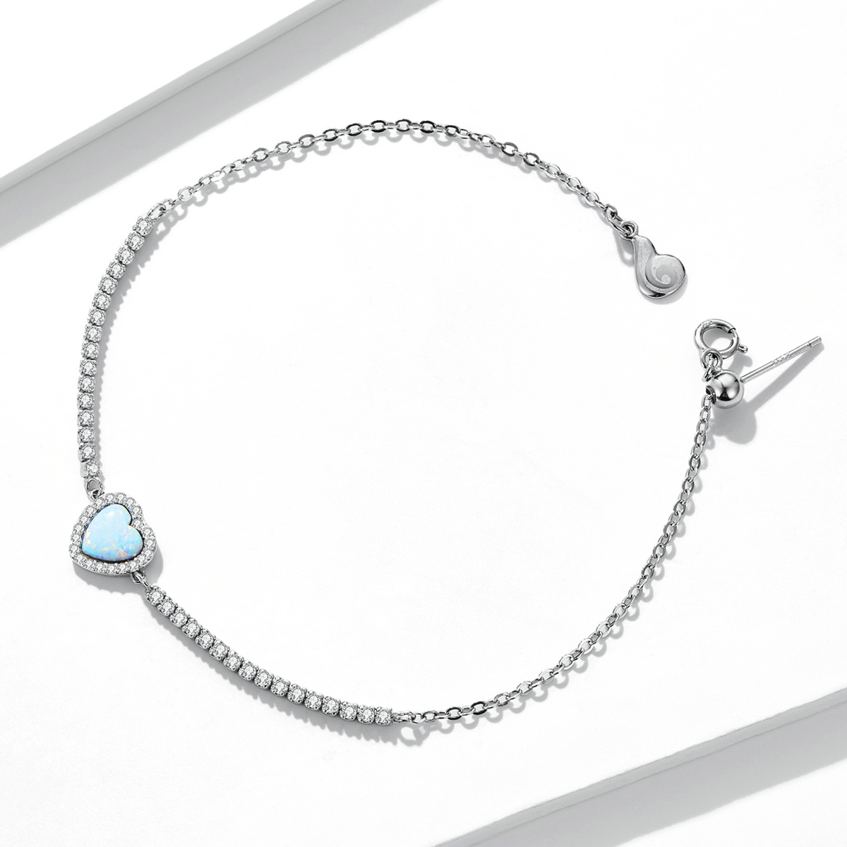 Pandora Style Opaal Liefde Armband - BSB086