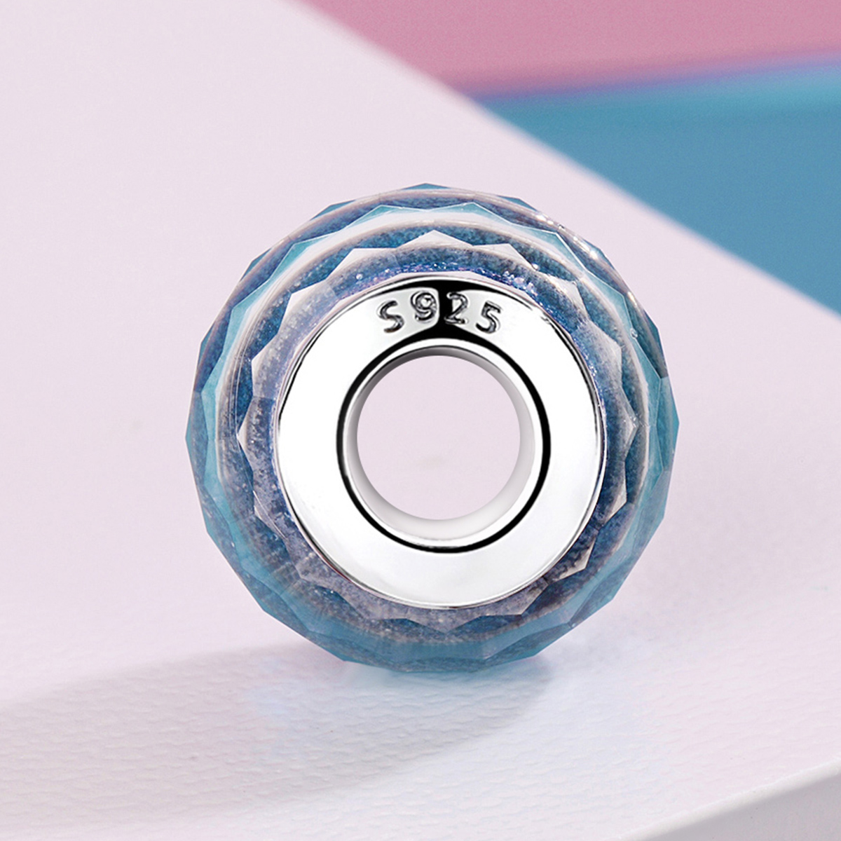 Pandora Style Blauwe Murano Glaskraal Bedel - SCZ054