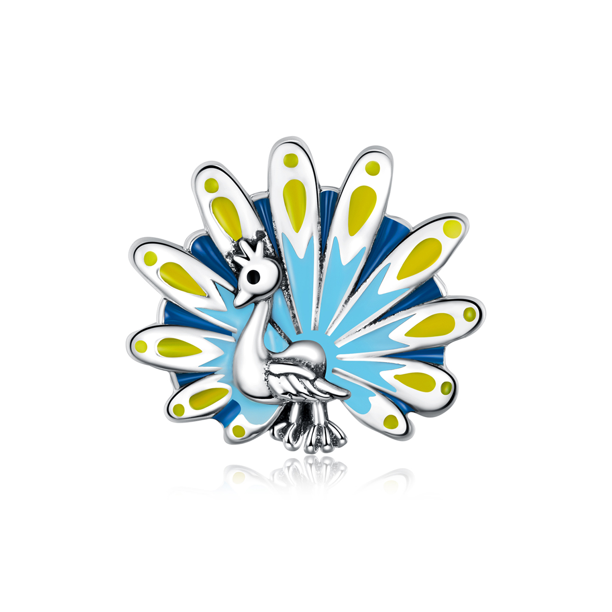 Pandora Style Blauwe Pauw Bedel - SCC1644