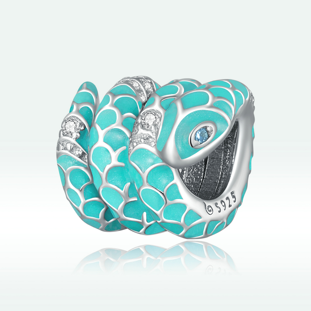 Pandora Style Blauwe Slang Bedel - BSC576