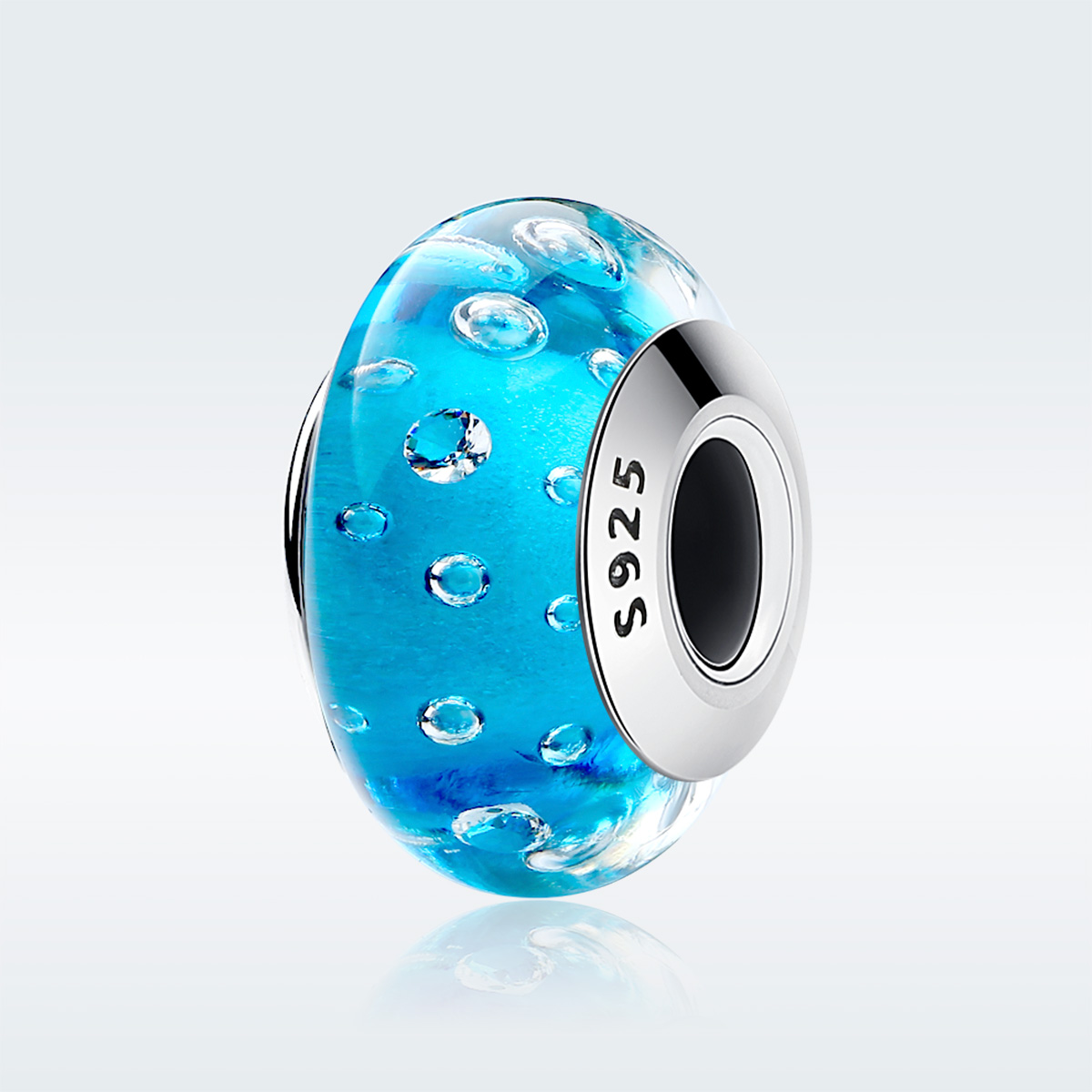 Pandora Style Blauwe trend met Muranoglas met schroefdraad Bedel - SCZ029