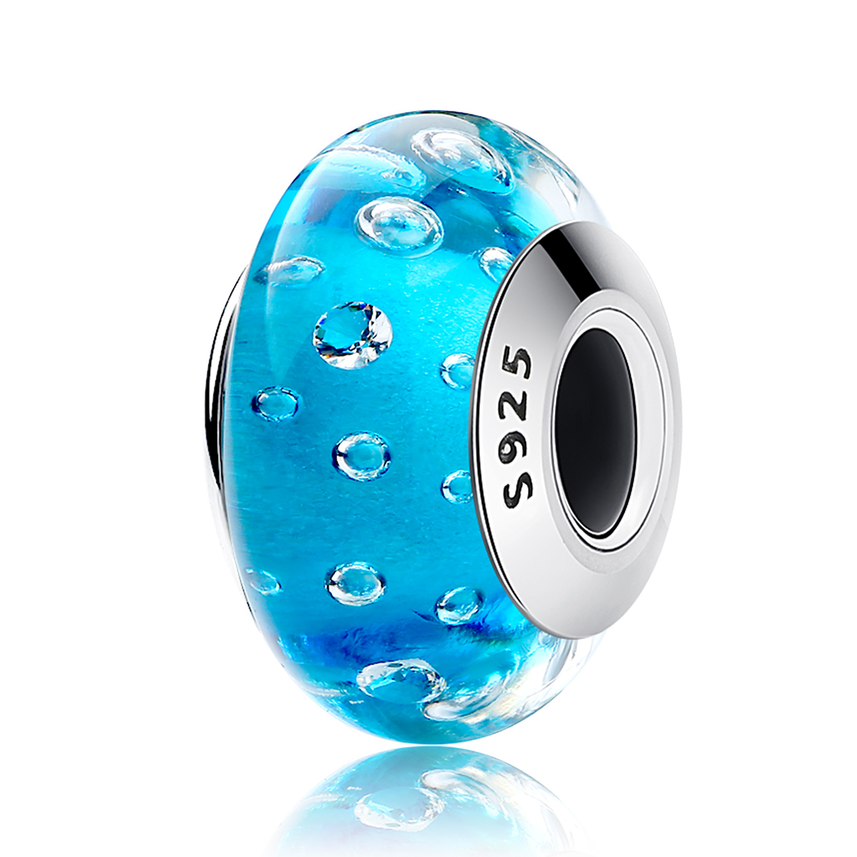 Pandora Style Blauwe trend met Muranoglas met schroefdraad Bedel - SCZ029