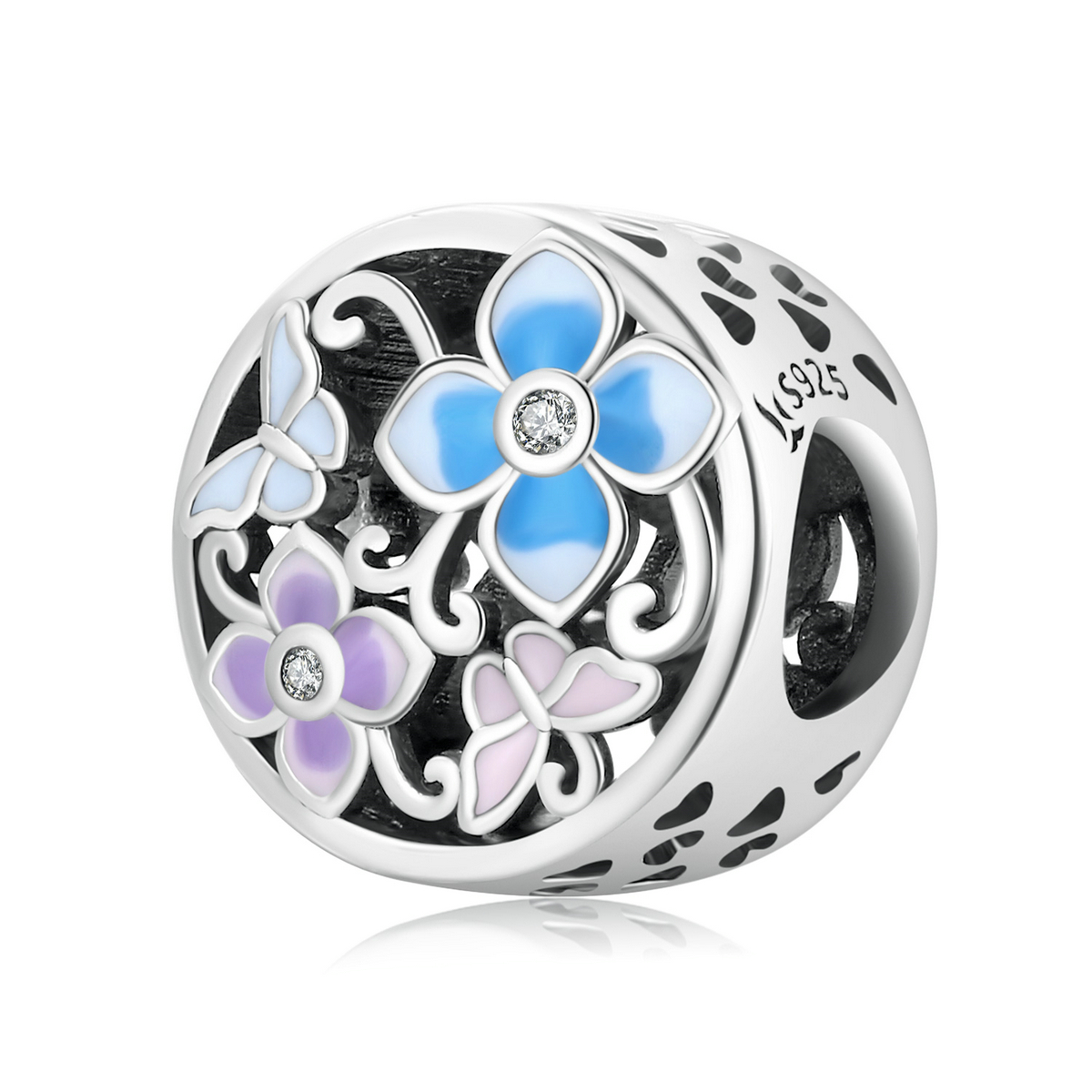 Pandora Style Bloemen en vlinders Bedel - SCC2061