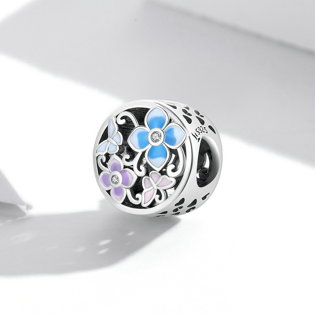 Pandora Style Bloemen en vlinders Bedel - SCC2061