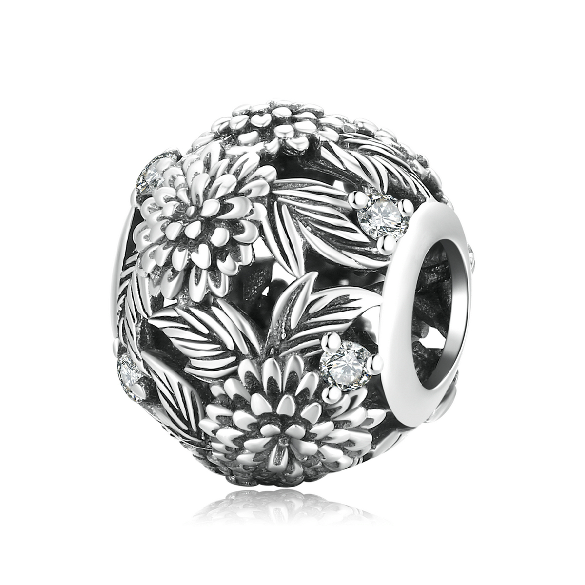 Pandora Style Bloemen in reliëf Bedel - SCC2097