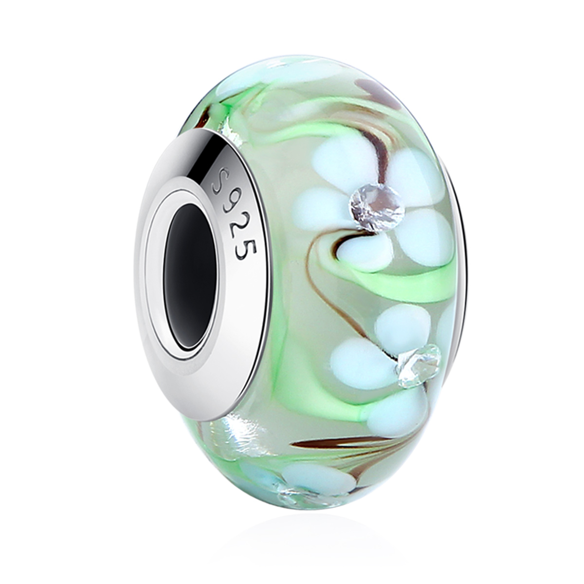 Pandora Style Bloemen Murano Glas Bedel - SCZ020