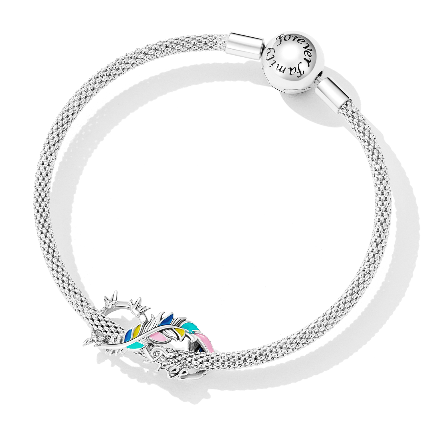 Pandora Style Feather Infinity Symbool Bedel - SCC2322