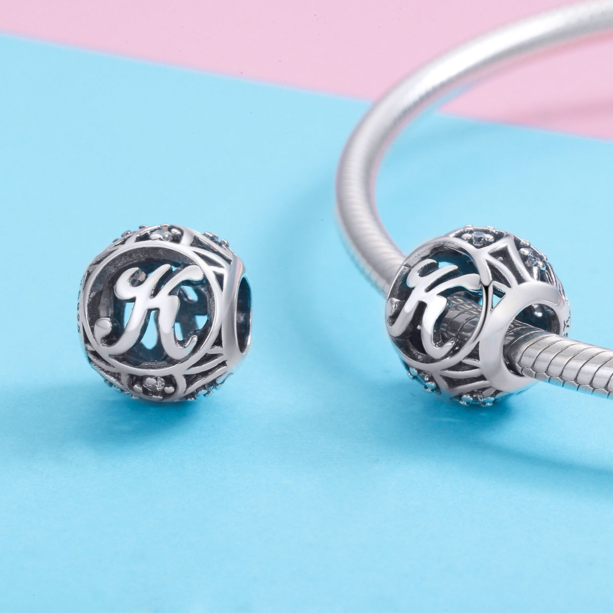 Pandora Style Letter-K Bedel - SCC738-K