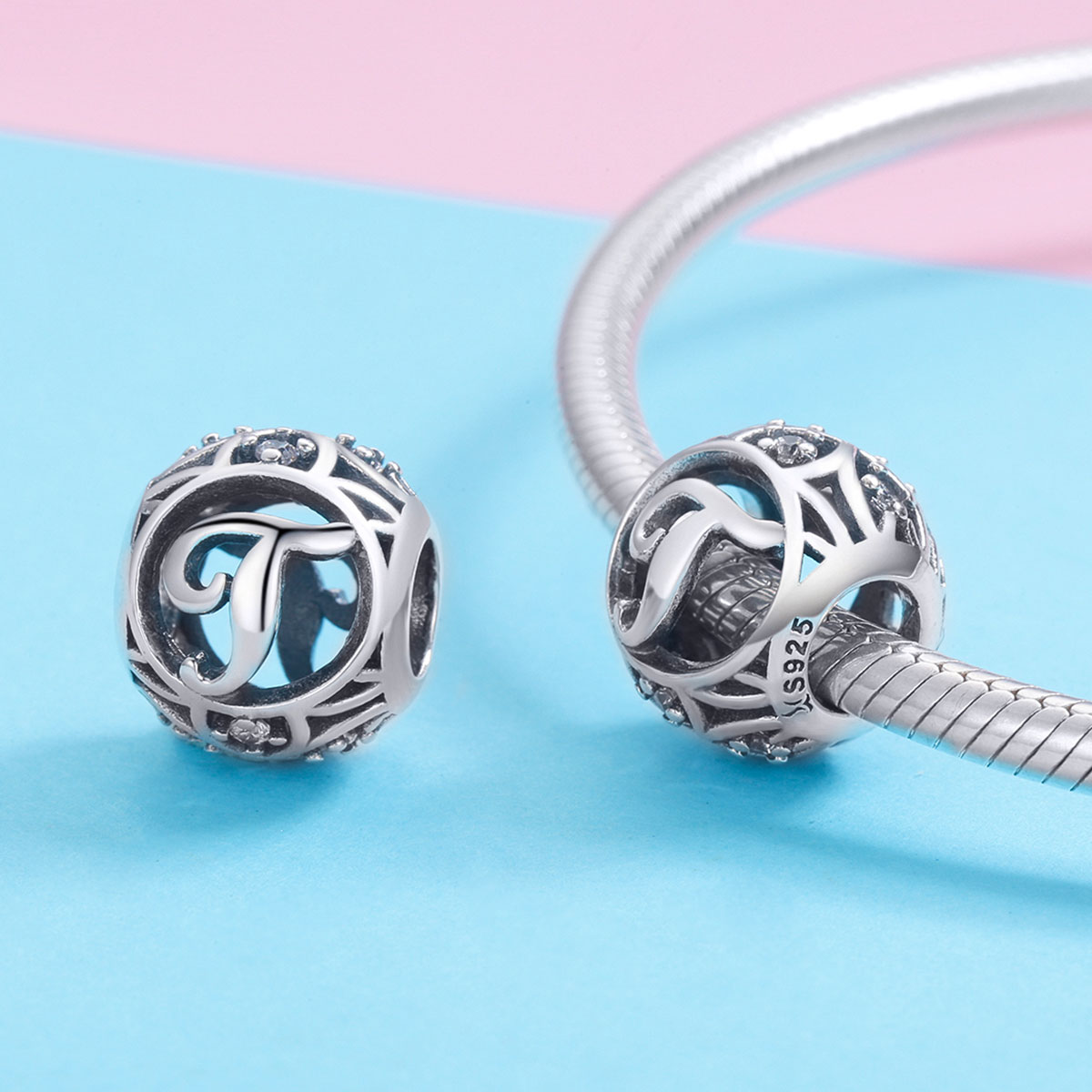 Pandora Style Letter-T Bedel - SCC738-T