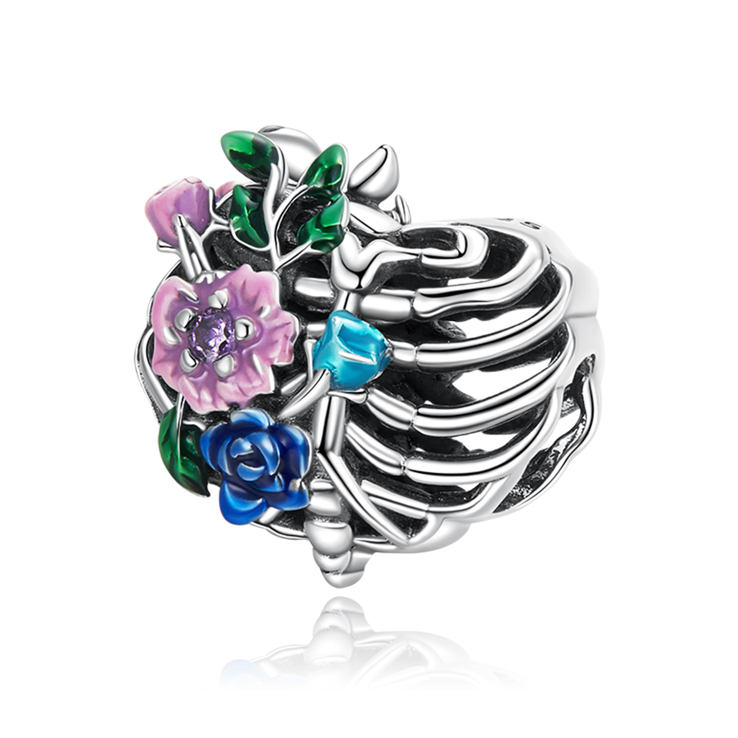 Pandora Style Liefde Rib Bloem Bedel - SCC2239