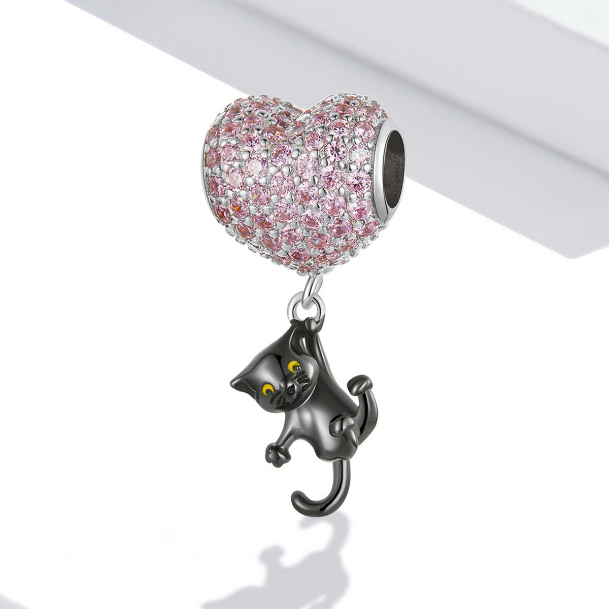 Pandora Style Liefdesballon Zwarte Kat Bedel - SCC2115