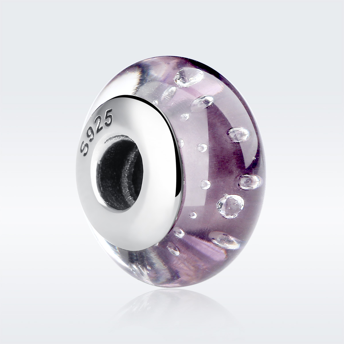 Pandora Style Paars Murano Glas Bedel - SCZ001