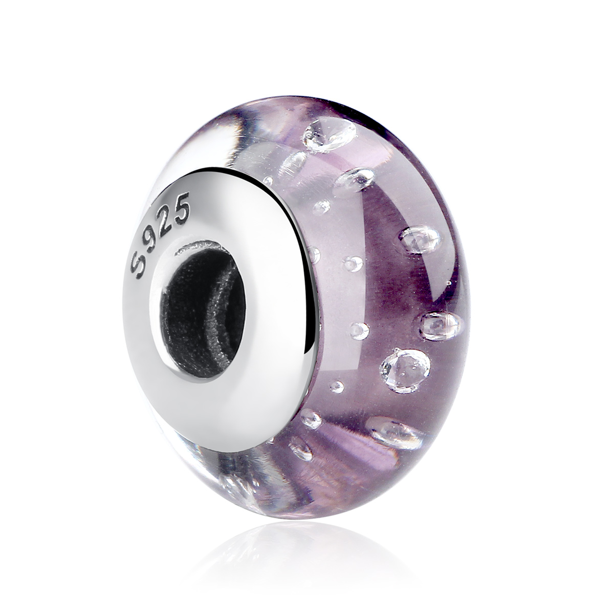 Pandora Style Paars Murano Glas Bedel - SCZ001