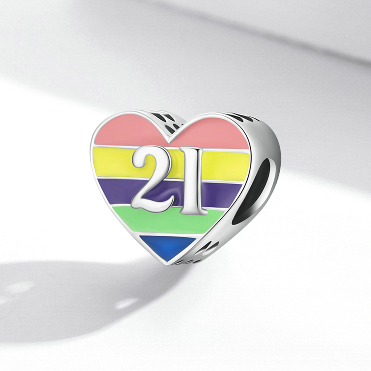 Pandora Style Regenboog Hart Bedel - BSC548