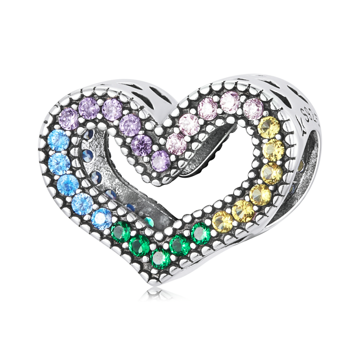 Pandora Style Regenboog Hart Bedel - SCC2137