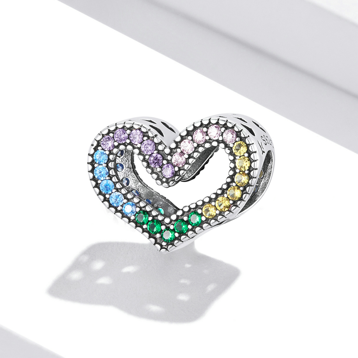 Pandora Style Regenboog Hart Bedel - SCC2137