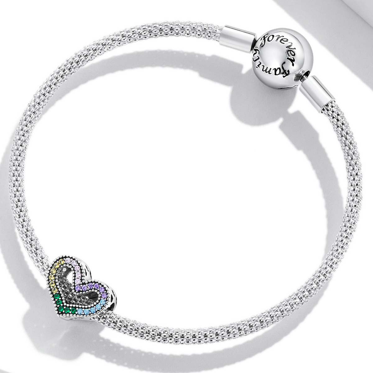 Pandora Style Regenboog Hart Bedel - SCC2137