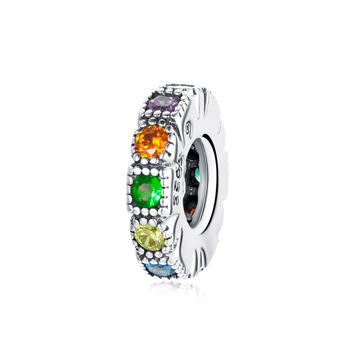 Pandora Style Regenboog Steen Spacer Bedel - BSC473