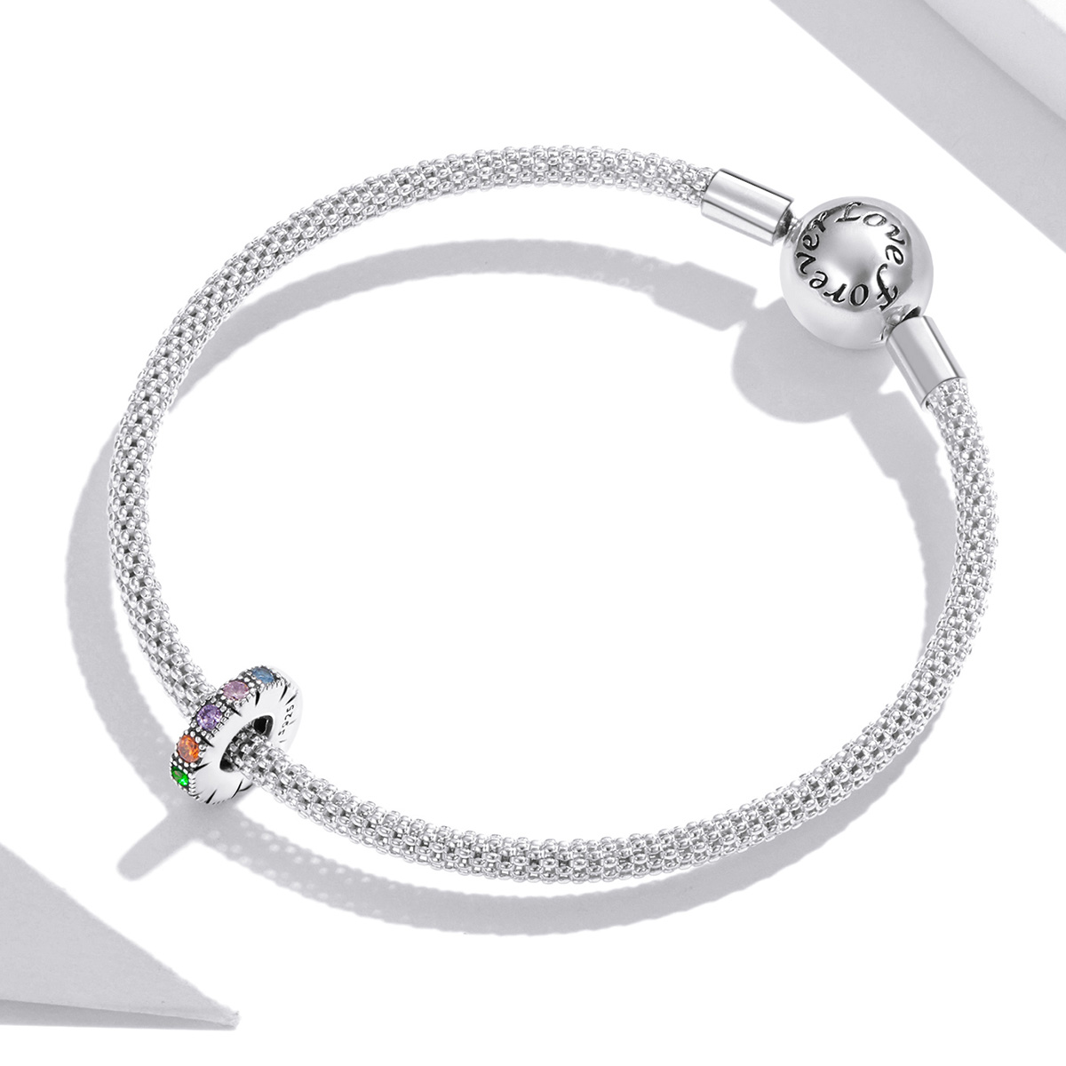 Pandora Style Regenboog Steen Spacer Bedel - BSC473