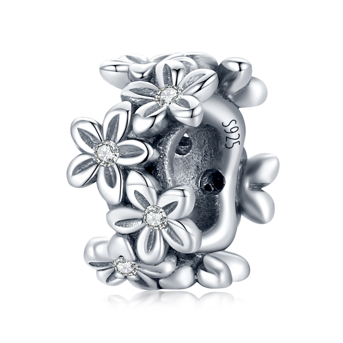 Pandora Style Retro Bloemen Bedel - SCC1938